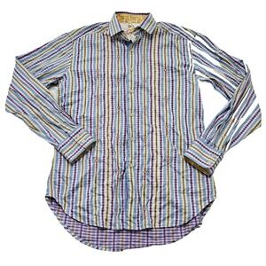 Robert Graham Men's Sz‎ M Multicolor Button Up LS Silk Blend Flip Cuff Shirt